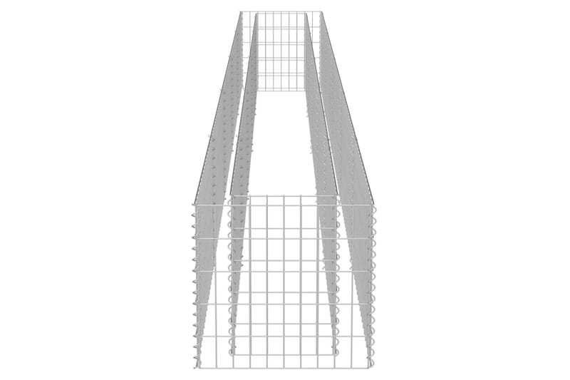 Planteringsgabion upphöjd galvaniserat stål 450x50x50 cm - Silver - Hus & renovering - Insynsskydd & inhägnad - Mur