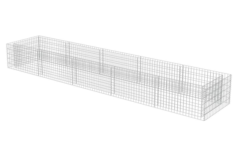 Planteringsgabion upphöjd galvaniserat stål 450x90x50 cm - Silver - Hus & renovering - Insynsskydd & inhägnad - Mur