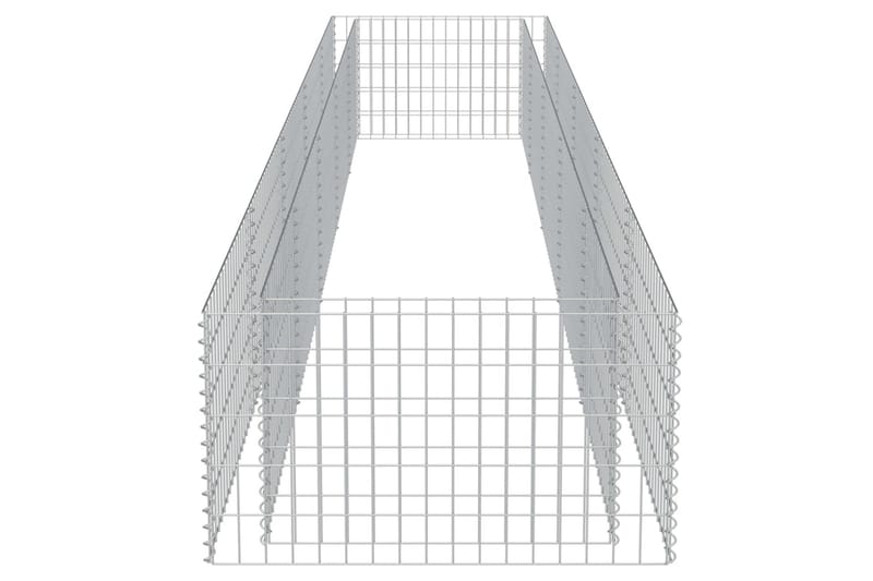 Planteringsgabion upphöjd galvaniserat stål 450x90x50 cm - Silver - Hus & renovering - Insynsskydd & inhägnad - Mur