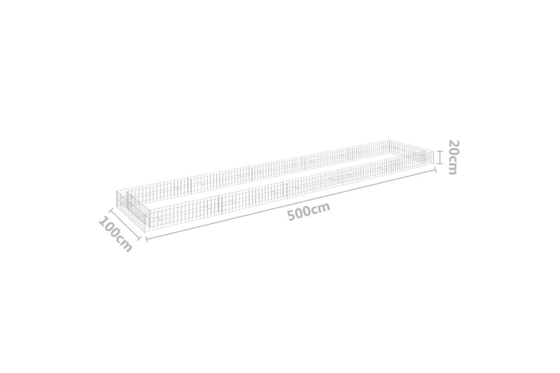 Planteringsgabion upphöjd galvaniserat stål 500x100x20 cm - Silver - Hus & renovering - Insynsskydd & inhägnad - Mur