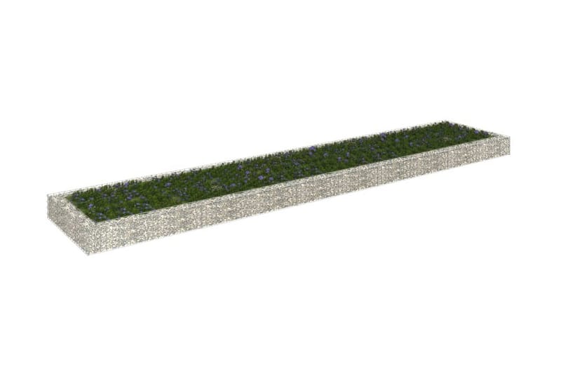 Planteringsgabion upphöjd galvaniserat stål 500x100x20 cm - Silver - Gabion