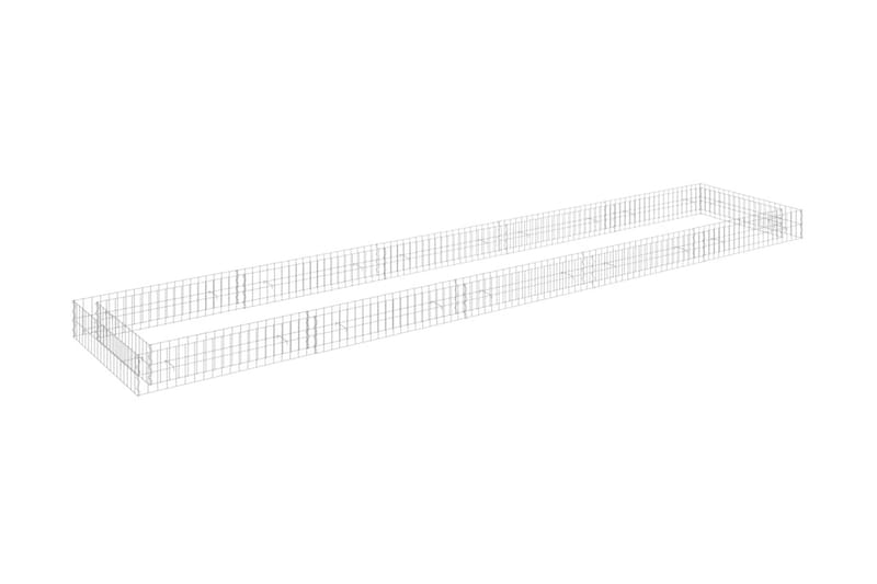 Planteringsgabion upphöjd galvaniserat stål 500x100x20 cm - Silver - Hus & renovering - Insynsskydd & inhägnad - Mur
