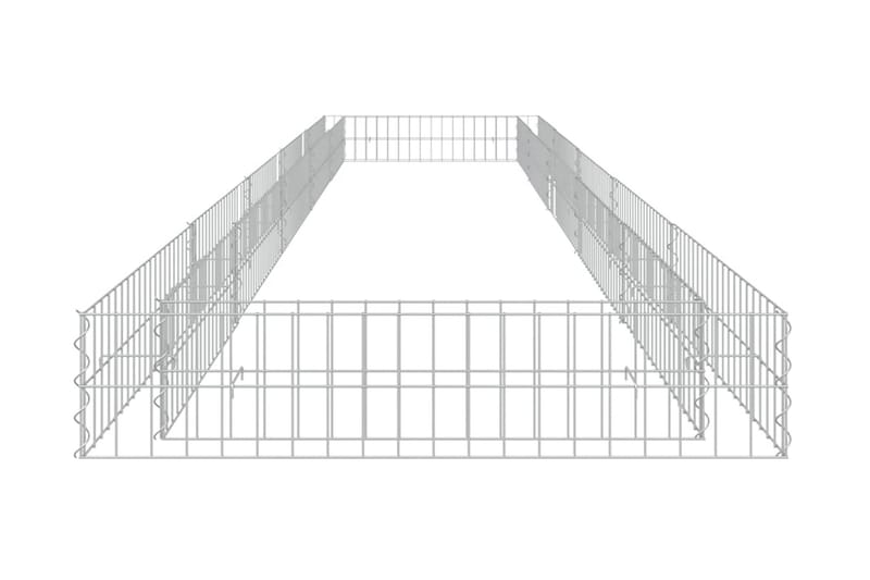 Planteringsgabion upphöjd galvaniserat stål 500x100x20 cm - Silver - Hus & renovering - Insynsskydd & inhägnad - Mur