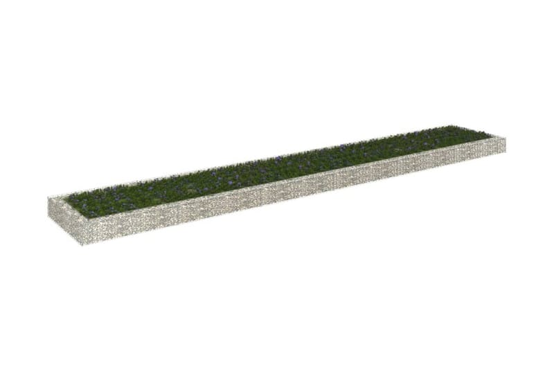 Planteringsgabion upphöjd galvaniserat stål 600x100x20 cm - Silver - Gabion