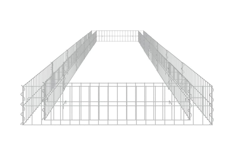 Planteringsgabion upphöjd galvaniserat stål 600x100x20 cm - Silver - Hus & renovering - Insynsskydd & inhägnad - Mur