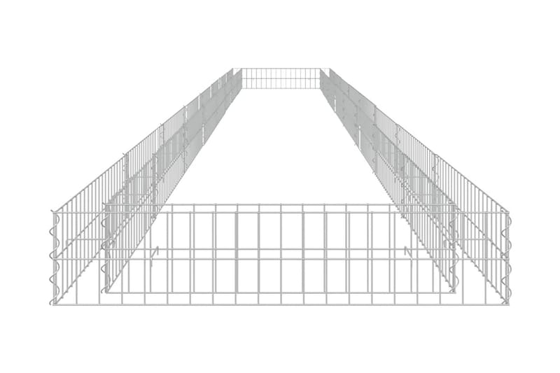 Planteringsgabion upphöjd galvaniserat stål 800x100x20 cm - Silver - Hus & renovering - Insynsskydd & inhägnad - Mur
