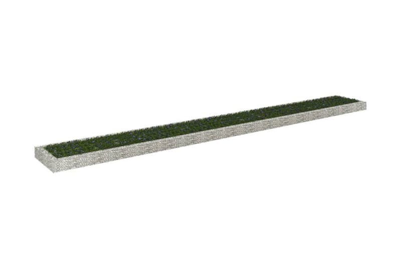 Planteringsgabion upphöjd galvaniserat stål 800x100x20 cm - Silver - Gabion