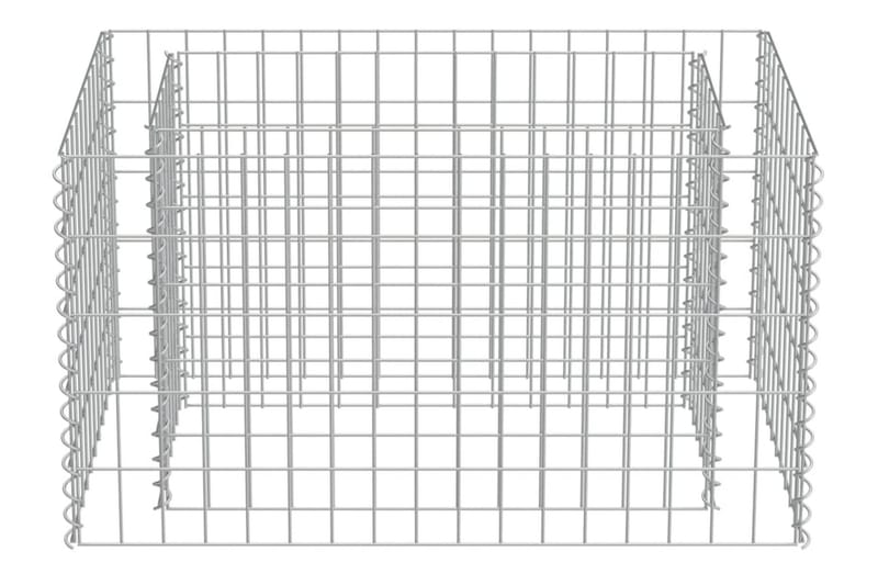 Planteringsgabion upphöjd galvaniserat stål 90x50x50 cm - Silver - Hus & renovering - Insynsskydd & inhägnad - Mur