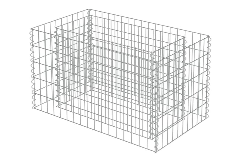 Planteringsgabion upphöjd galvaniserat stål 90x50x50 cm - Silver - Hus & renovering - Insynsskydd & inhägnad - Mur