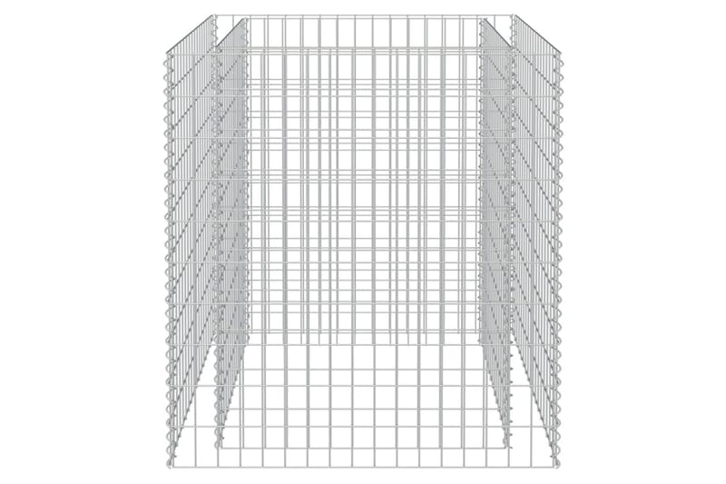 Planteringsgabion upphöjd galvaniserat stål 90x90x100 cm - Silver - Hus & renovering - Insynsskydd & inhägnad - Mur