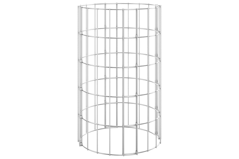 Planteringsgabion upphöjd rund galvaniserat stål 30x50 cm - Silver - Gabion