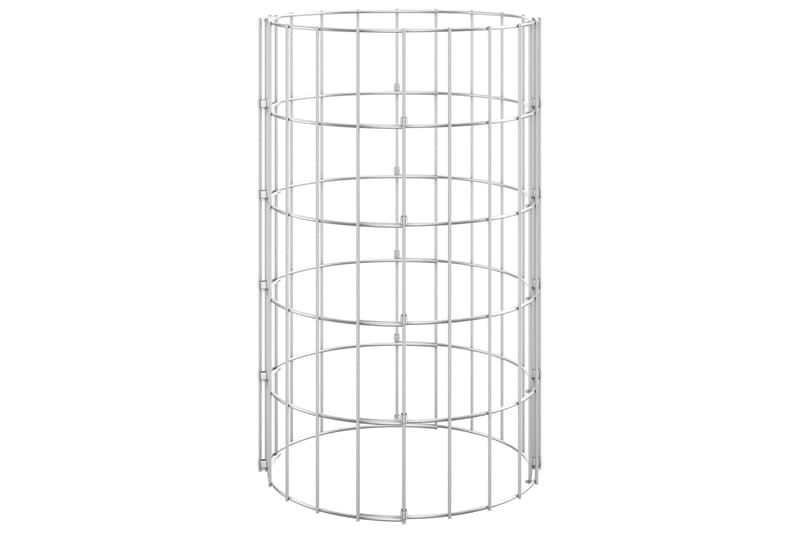 Planteringsgabion upphöjd rund galvaniserat stål 30x50 cm - Silver - Gabion