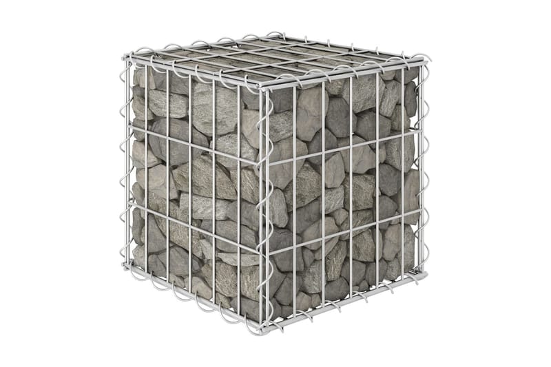 Planteringsgabion upphöjd stål 30x30x30 cm - Silver - Gabion