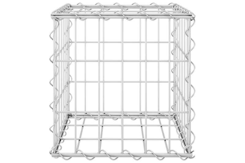 Planteringsgabion upphöjd stål 30x30x30 cm - Silver - Hus & renovering - Insynsskydd & inhägnad - Mur