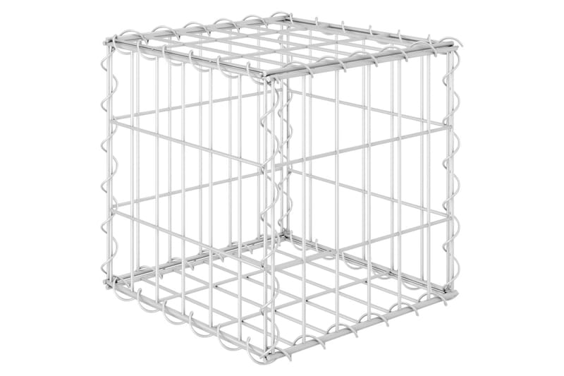 Planteringsgabion upphöjd stål 30x30x30 cm - Silver - Hus & renovering - Insynsskydd & inhägnad - Mur