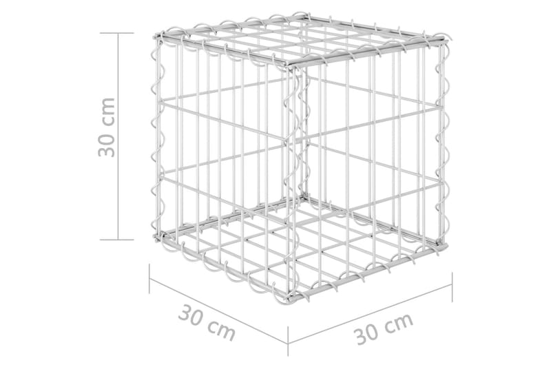 Planteringsgabion upphöjd stål 30x30x30 cm - Silver - Hus & renovering - Insynsskydd & inhägnad - Mur