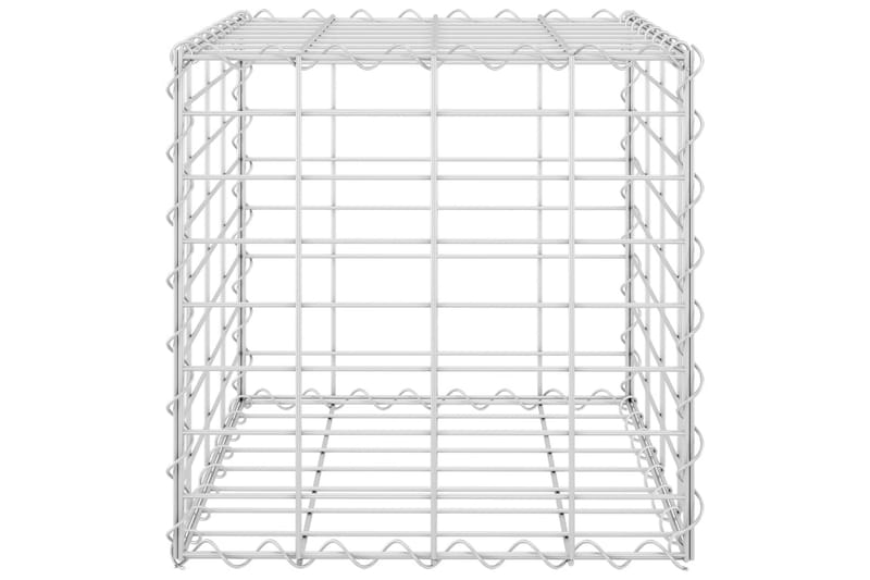 Planteringsgabion upphöjd stål 40x40x40 cm - Silver - Hus & renovering - Insynsskydd & inhägnad - Mur