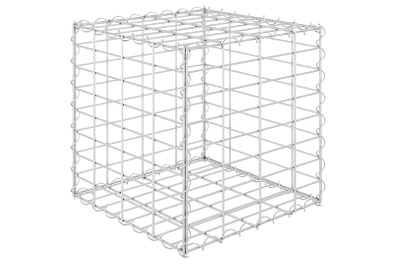 Planteringsgabion upphöjd stål 40x40x40 cm - Silver - Hus & renovering - Insynsskydd & inhägnad - Mur