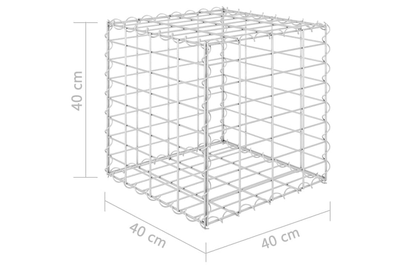 Planteringsgabion upphöjd stål 40x40x40 cm - Silver - Hus & renovering - Insynsskydd & inhägnad - Mur