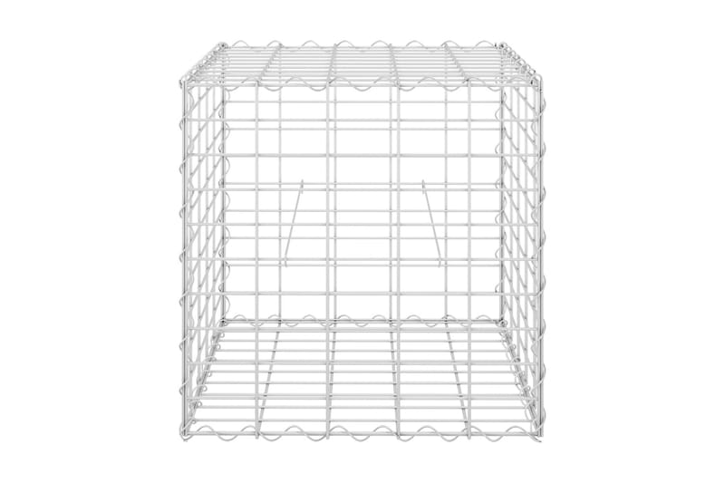 Planteringsgabion upphöjd stål 50x50x50 cm - Silver - Gabion