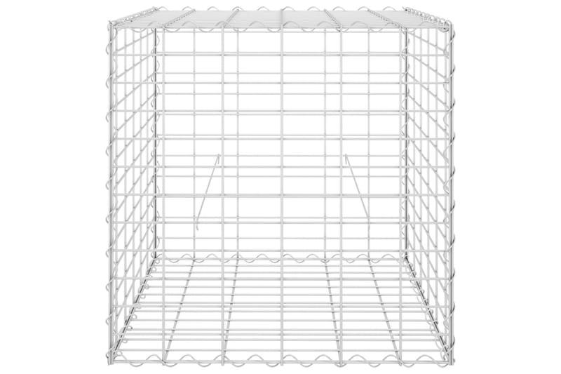 Planteringsgabion upphöjd stål 60x60x60 cm - Silver - Hus & renovering - Insynsskydd & inhägnad - Mur
