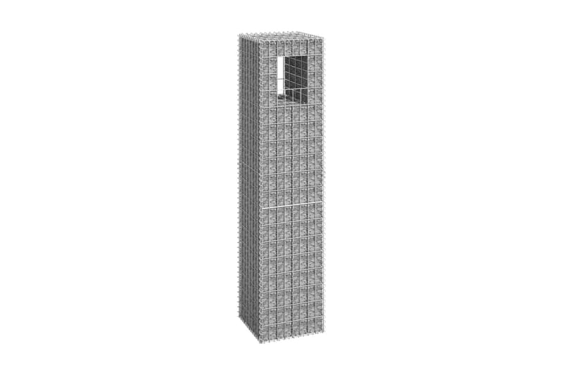 Gabionkorg stolpform 40x40x180 cm järn - Silver - Gabion