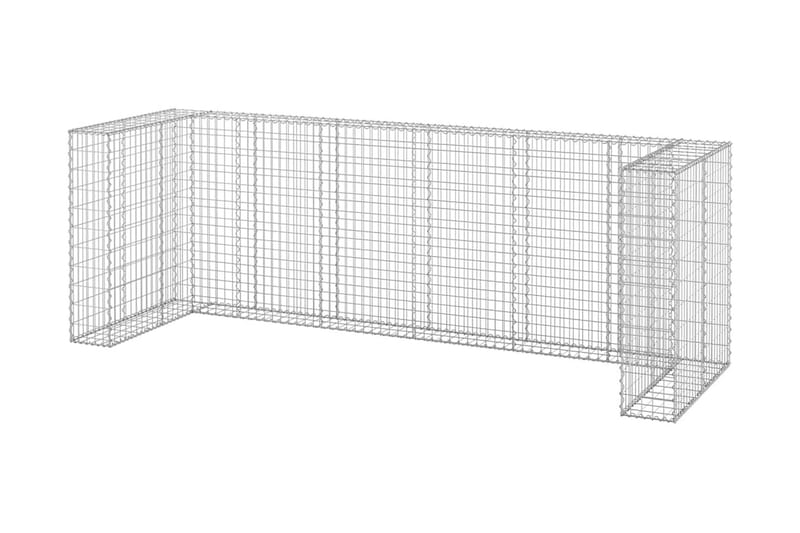 Gabionmur för soptunnor galvaniserat stål 320x100x110 cm - Silver - Hus & renovering - Insynsskydd & inhägnad - Mur