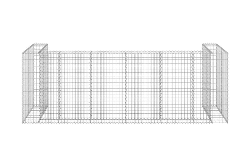 Gabionmur för soptunnor galvaniserat stål 320x100x110 cm - Silver - Gabion