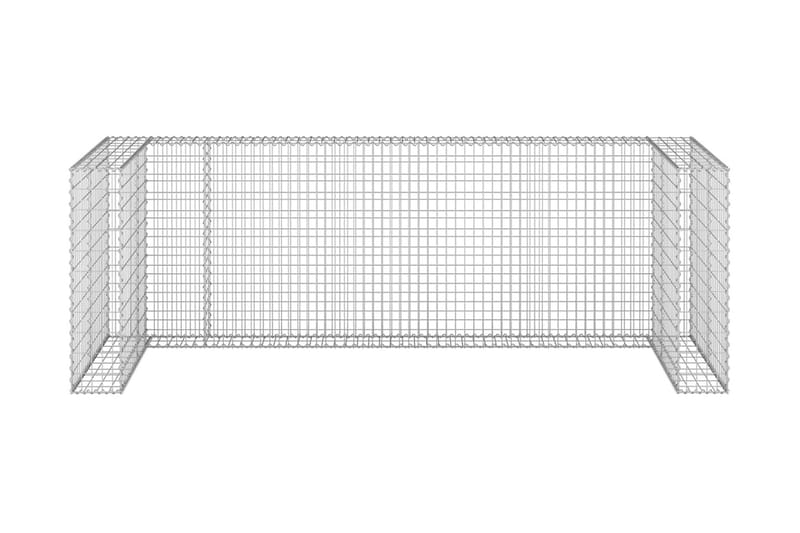 Gabionmur för soptunnor galvaniserat stål 320x100x110 cm - Silver - Hus & renovering - Insynsskydd & inhägnad - Mur