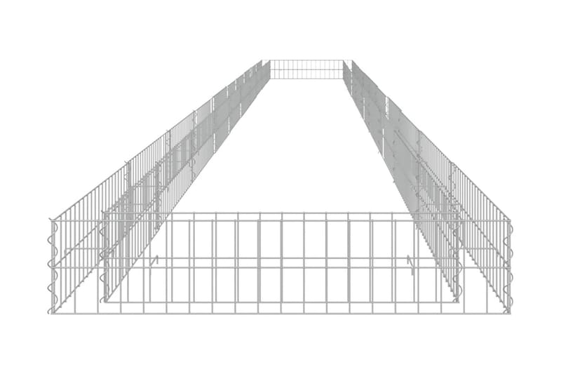 Planteringsgabion upphöjd galvaniserat stål 1000x100x20 cm - Silver - Hus & renovering - Insynsskydd & inhägnad - Mur
