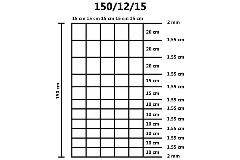 Fårstängsel galvaniserat stål 50 m 150 cm silver - Silver - Nätstängsel - För djuren