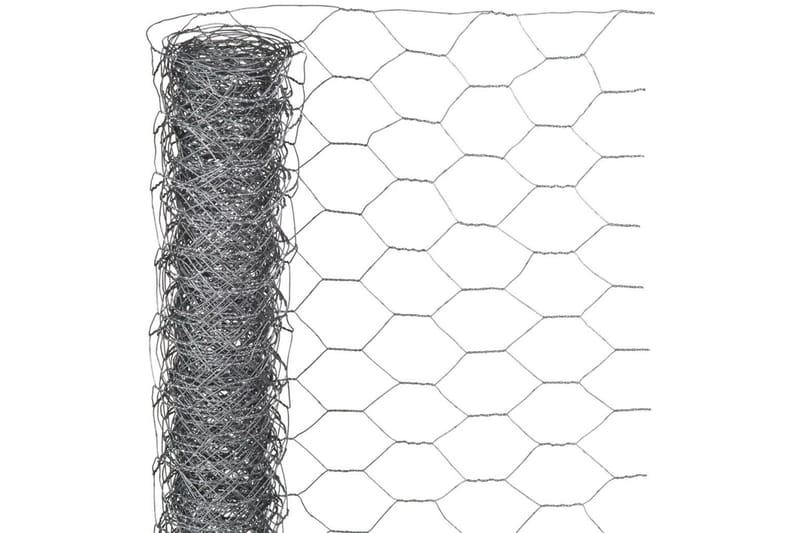 Nature Ståltrådsnät hexagonalt 1x10 m 40 mm galvaniserat stå - Grå - Nätstängsel - För djuren