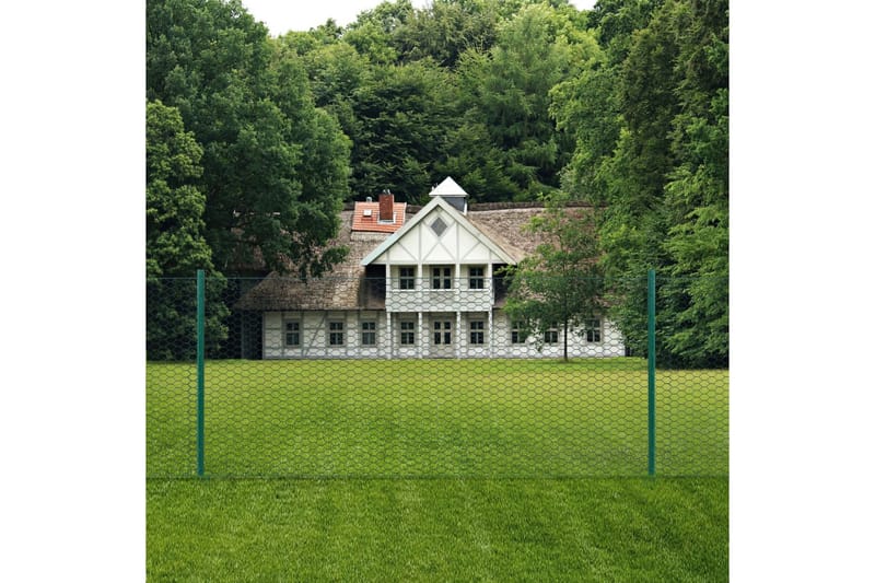 Nätstängsel med stolpar stål 25x0,75 m grön - Grön - Hus & renovering - Insynsskydd & inhägnad - Stängsel