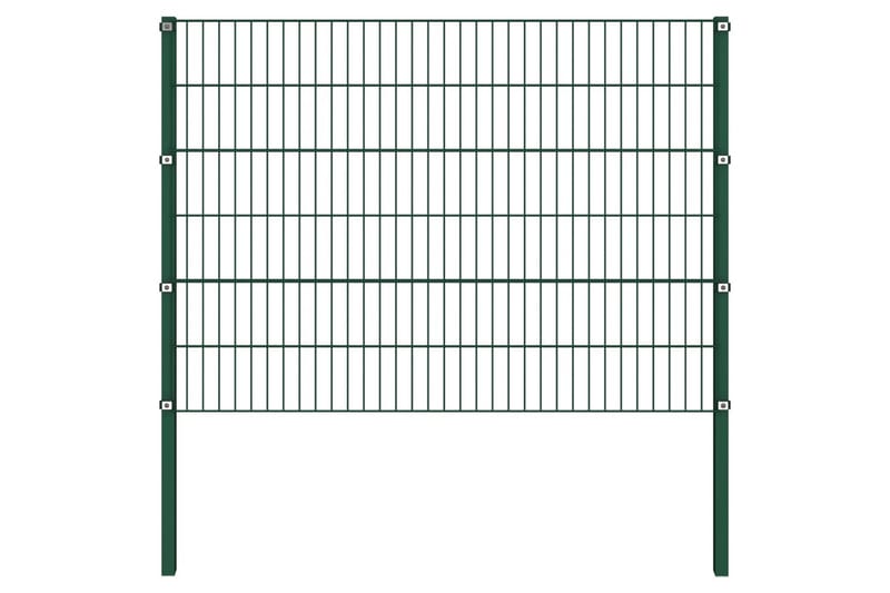 Stängselpanel med stolpar järn 1,7x1,2 m grön - Grön - Hus & renovering - Insynsskydd & inhägnad - Stängsel