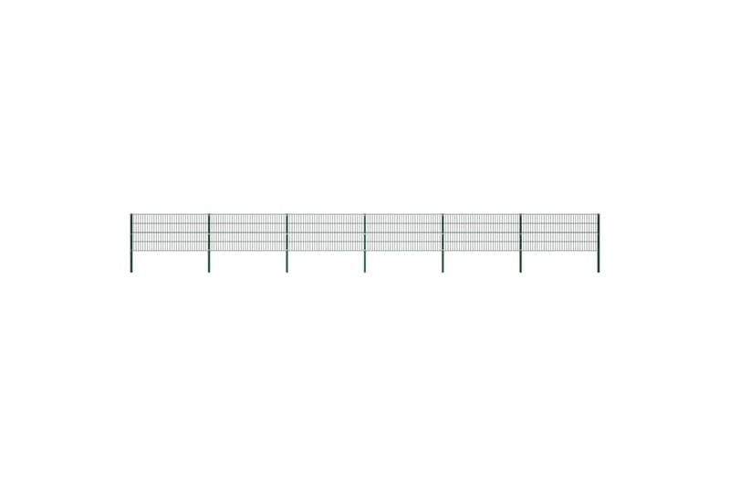 Stängselpanel med stolpar järn 10,2x0,8 m grön - Grön - Hus & renovering - Insynsskydd & inhägnad - Stängsel