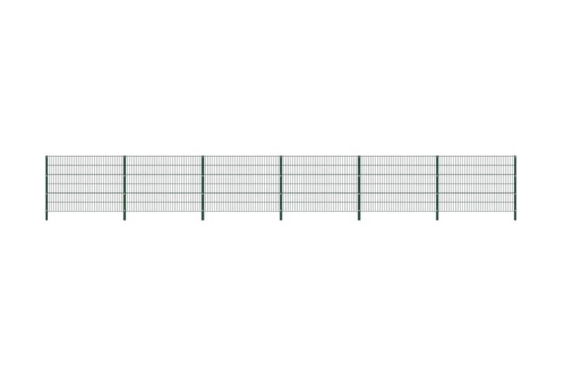 Stängselpanel med stolpar järn 10,2x1,2 m grön - Grön - Hus & renovering - Insynsskydd & inhägnad - Stängsel