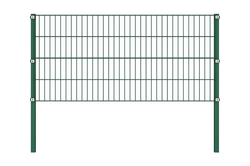 Stängselpanel med stolpar järn 11,9x0,8 m grön - Grön - Hus & renovering - Insynsskydd & inhägnad - Stängsel