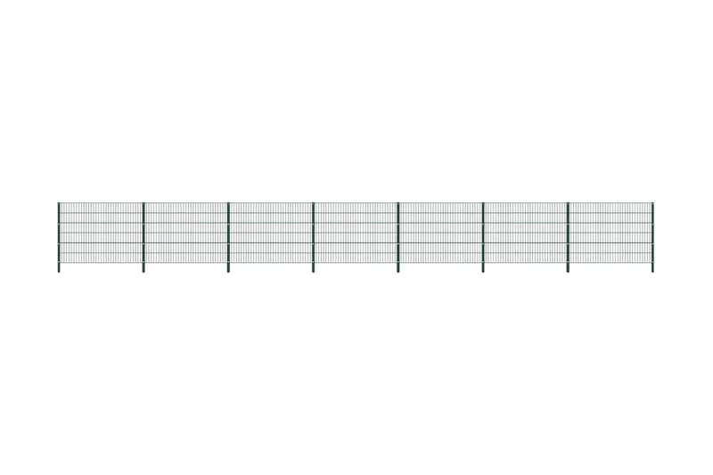 Stängselpanel med stolpar järn 11,9x1,2 m grön - Grön - Hus & renovering - Insynsskydd & inhägnad - Stängsel