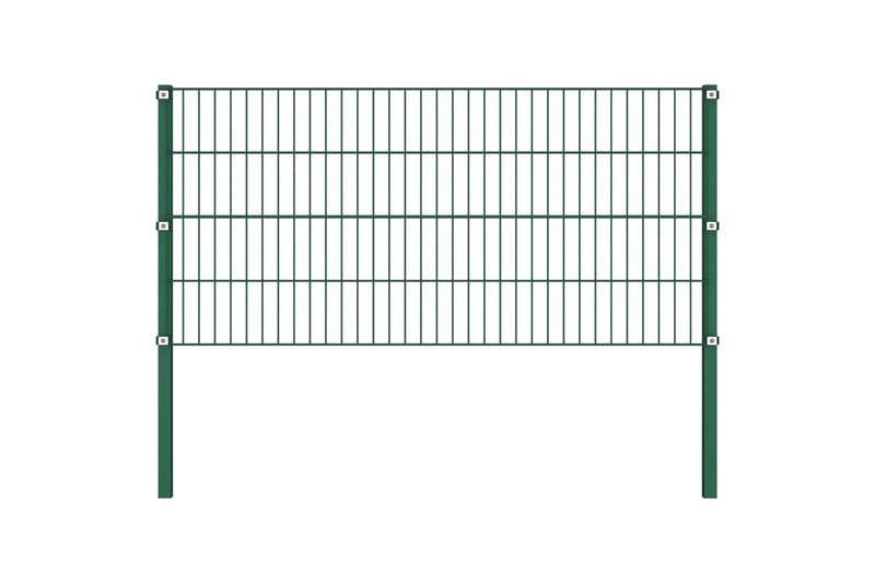 Stängselpanel med stolpar järn 13,6x0,8 m grön - Grön - Hus & renovering - Insynsskydd & inhägnad - Stängsel
