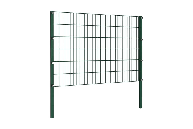 Stängselpanel med stolpar järn 3,4x1,2 m grön - Grön - Hus & renovering - Insynsskydd & inhägnad - Stängsel