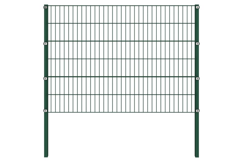 Stängselpanel med stolpar järn 3,4x1,2 m grön - Grön - Hus & renovering - Insynsskydd & inhägnad - Stängsel
