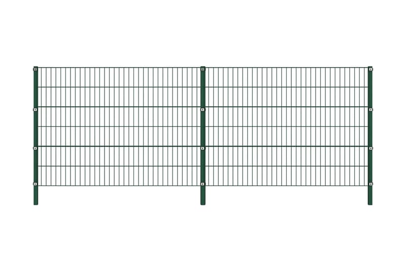 Stängselpanel med stolpar järn 3,4x1,2 m grön - Grön - Hus & renovering - Insynsskydd & inhägnad - Stängsel