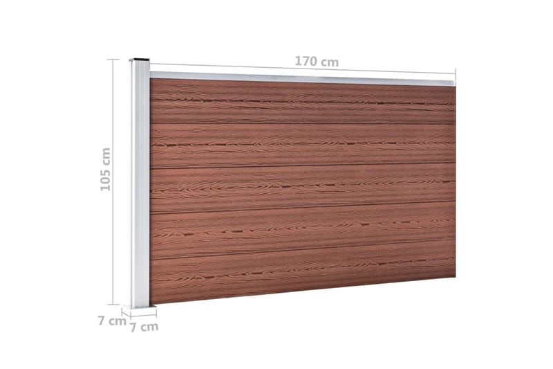 Staketpanel WPC 175x105 cm brun - Brun - Hus & renovering - Insynsskydd & inhägnad - Staket