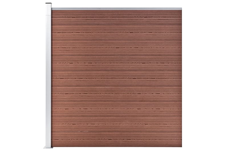 Staketpanel WPC 175x186 cm brun - Brun - Plaststaket