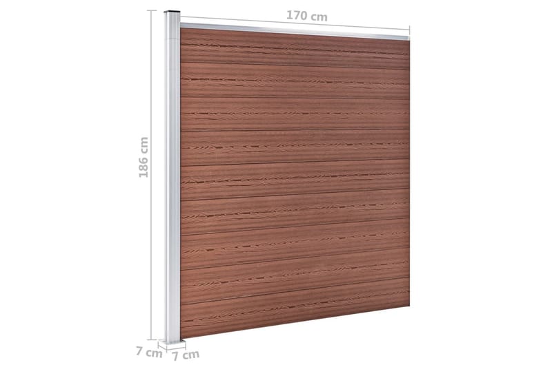 Staketpanel WPC 175x186 cm brun - Brun - Hus & renovering - Insynsskydd & inhägnad - Staket