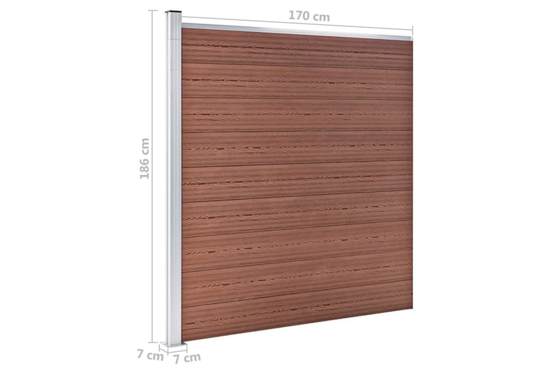 Staketpanel WPC 175x186 cm brun - Brun - Plaststaket