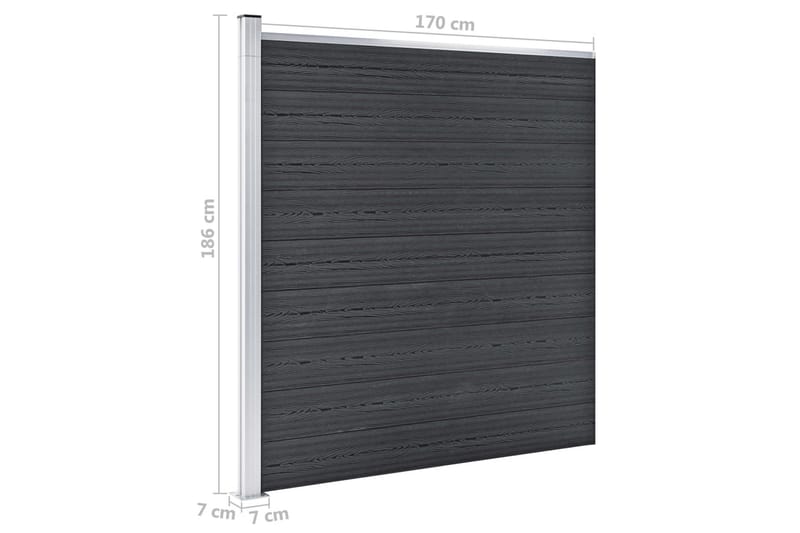 Staketpanel WPC 175x186 cm grå - Grå - Hus & renovering - Insynsskydd & inhägnad - Staket
