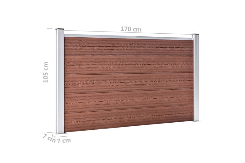 Staketpanel WPC 180x105 cm brun - Brun - Hus & renovering - Insynsskydd & inhägnad - Staket