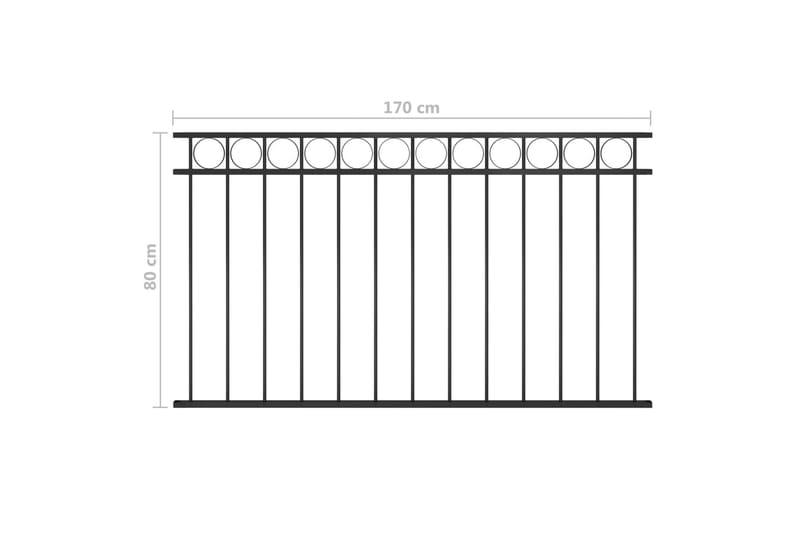 Staketpanel stål 1,7x0,8 m svart - Svart - Hus & renovering - Insynsskydd & inhägnad - Staket