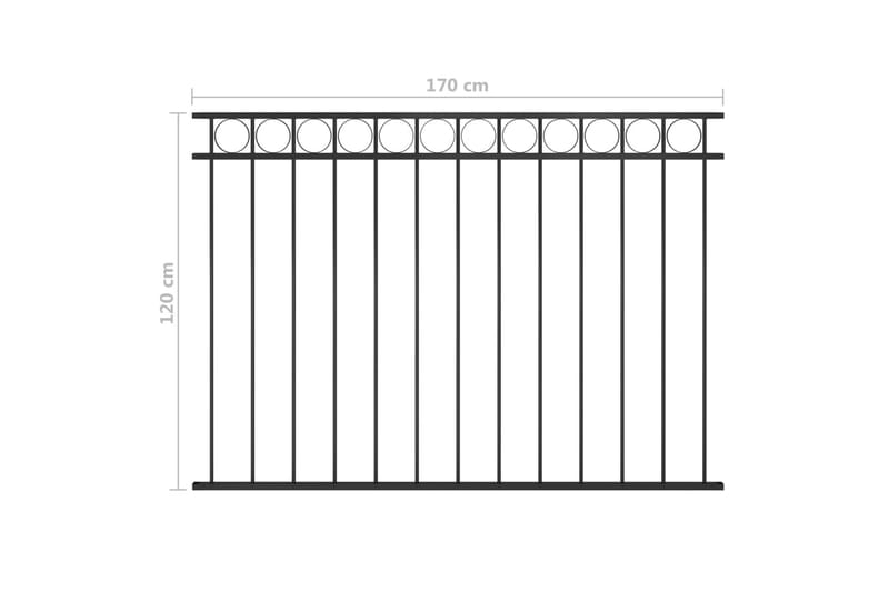 Staketpanel stål 1,7x1,2 m svart - Svart - Hus & renovering - Insynsskydd & inhägnad - Staket